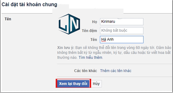 Cách đổi tên Facebook trên máy tính cực dễ dàng